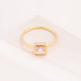 Emblem Jewelry Rings Rose Quartz / Square Signature Candy Gemstone Stack Rings (Ring Size 5)
