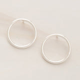 Emblem Jewelry Earrings Silver Tone Modern Geometry Circle Stud Earrings