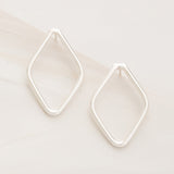 Emblem Jewelry Earrings Silver Tone Modern Geometry Rhombus Stud Earrings