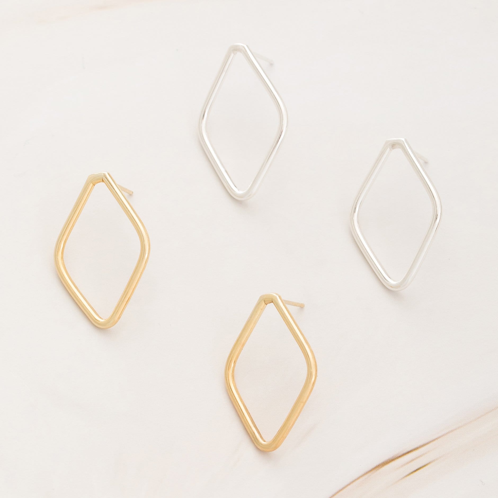 Emblem Jewelry Earrings Modern Geometry Rhombus Stud Earrings