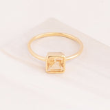 Emblem Jewelry Rings Yellow Citrine / Square Signature Candy Gemstone Stack Rings (Ring Size 9)